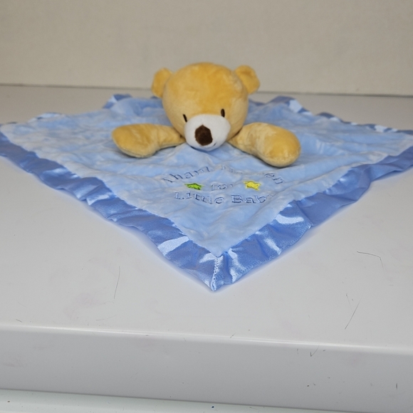 Blue Security Blanket Baby Blanket with Teddy Bear Tummy Time - Picture 2 of 16
